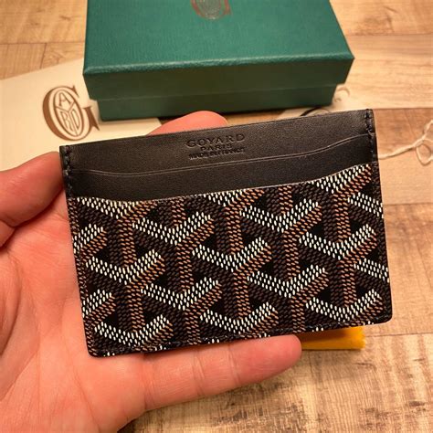 goyard saint sulpice card holder goyardine black|Goyard card holder price paris.